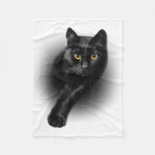 Black Cat Yellow Eyes T - Shirt Cats T-Shirt Fleecedecke