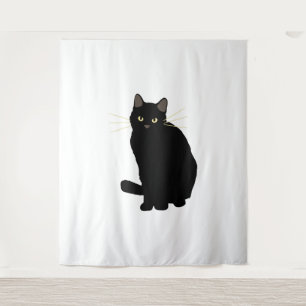 Black Cat Zeichnend Niedliche Black Cat Cat Mama C Wandteppich