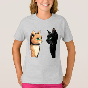 Black Cat Zoning Out - Funny Kitten Meme T-Shirt