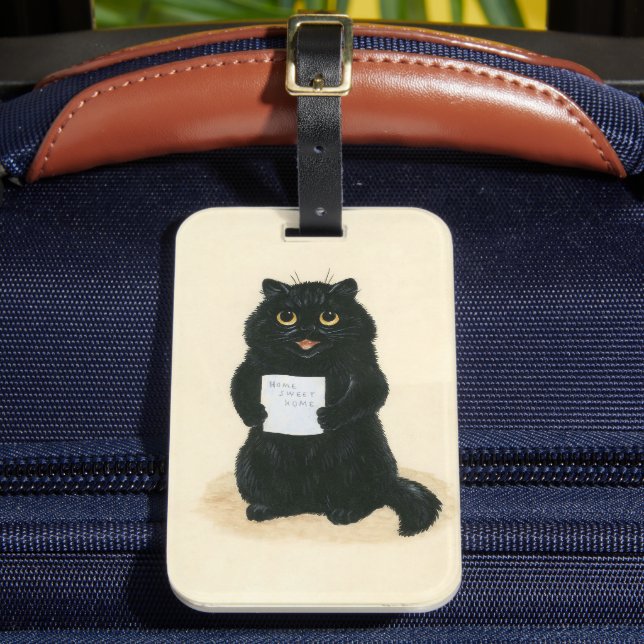 Black Cat Zuhause Sweet Zuhause Rescue Shelter Nie Gepäckanhänger (Vorderseite Insitu 2)