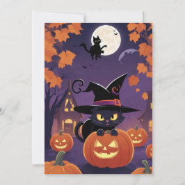 Black Cat's Charm - Halloween-Geschenkkarte Feiertagskarte