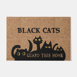 Black Cats Guard This Home Fußmatte