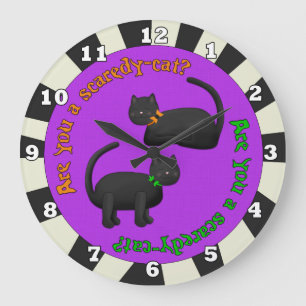 Black Cats Halloween Wall Clock Große Wanduhr