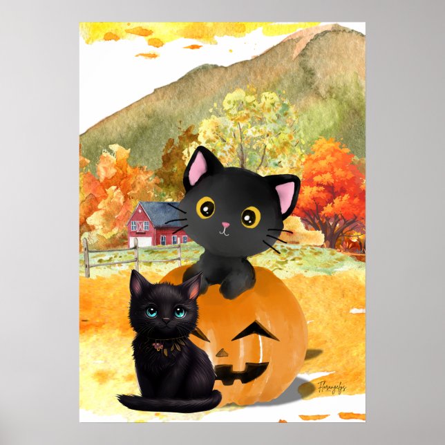 Black Cats “Mommy and Me” Wall Art Poster  (Vorne)