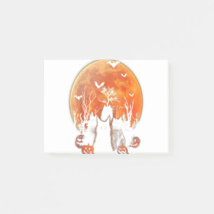 Black Cats Moon Pumpkin Funny Halloween Horror Gif Post-it Klebezettel