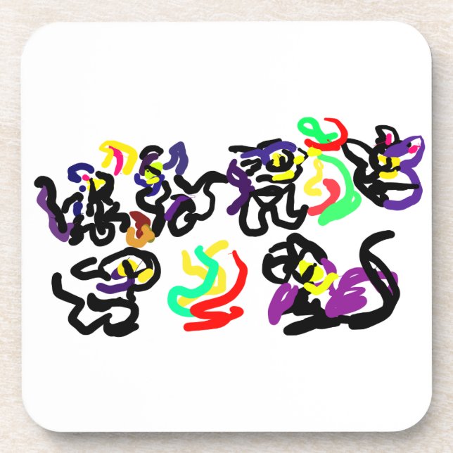 Black  Cats party Getränkeuntersetzer (Vorderseite)