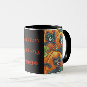 Black Cats Pumpkin Patch HALLOWEEN TASSE *Anpassen