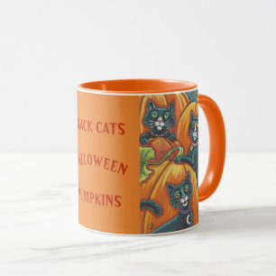 Black Cats Pumpkin Patch HALLOWEEN TASSE *Anpassen