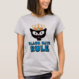 Black Cats Rule Cat Lover T-Shirt