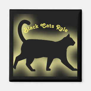 Black Cats Rule Magnet