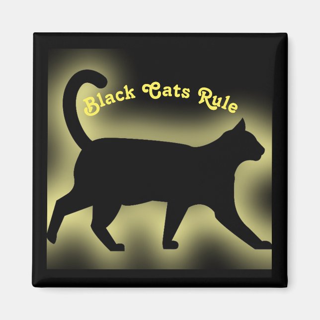 Black Cats Rule Magnet (Vorne)