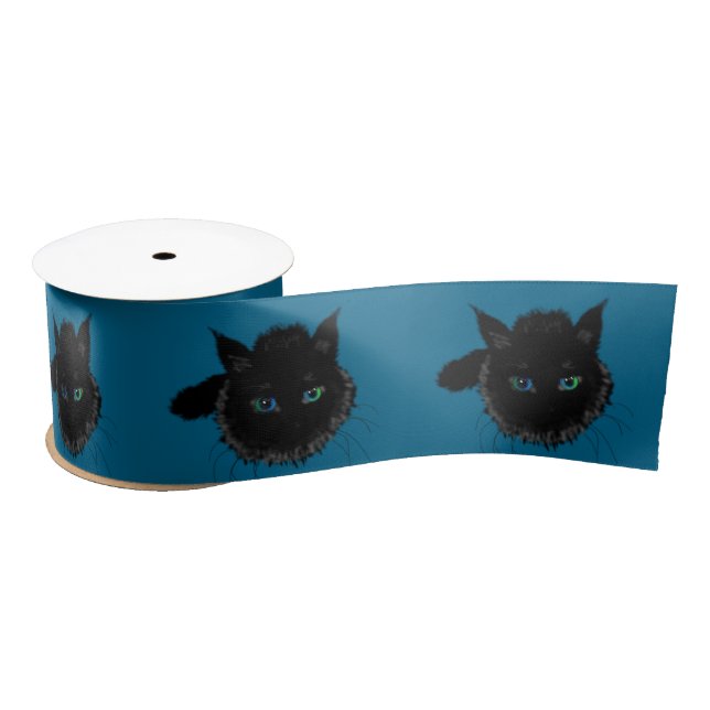 Black Cats Satin Ribbon Ihre Farben Satinband (Spule)
