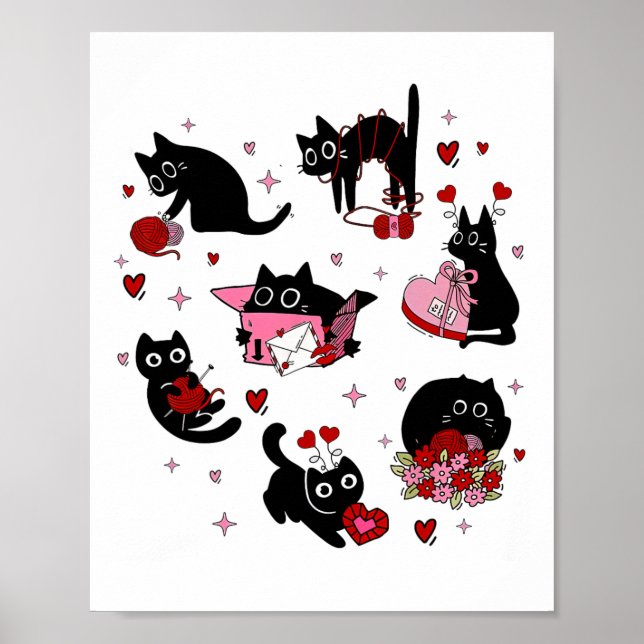 Black Cats Valentine Poster (Vorne)