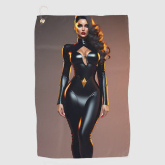Black Catsuit Golf Golfhandtuch