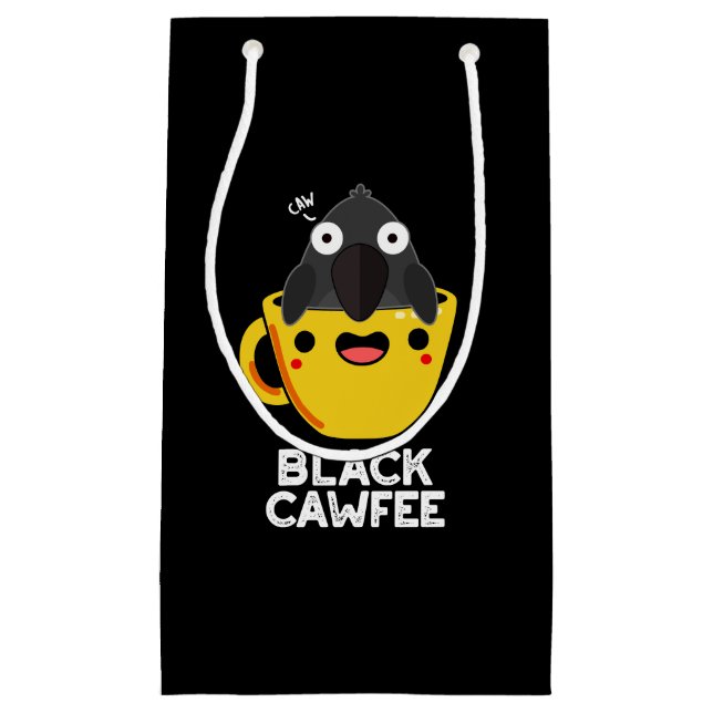 Black Cawfee Funny Crow Kaffee Puppe Dark BG Kleine Geschenktüte (Vorderseite)