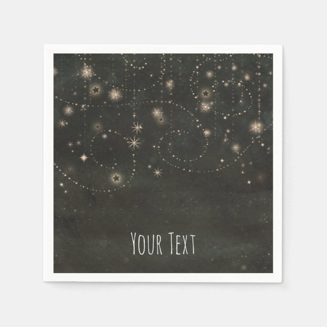 Black Celestial Dark Starry Sky Wirbel jedes Ereig Serviette (Vorderseite)