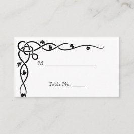 Black Celtic Knot Corner Platzkarten Hochzeit