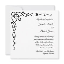 Black Celtic Knot Corner Vine Wedding Einladung