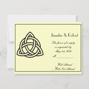 Black Celtic Knot Response Card RSVP Karte