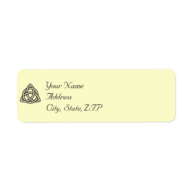 Black Celtic Knot Return Address Label (Vorne)