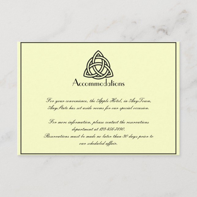 Black Celtic Knot Wedding Begleitkarte (Vorderseite)