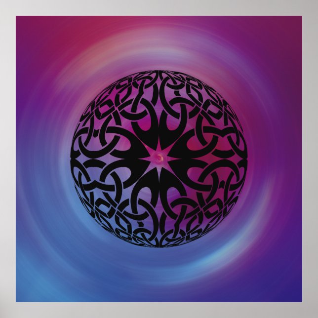 Black Celtic Knotenkreis Poster (Vorne)