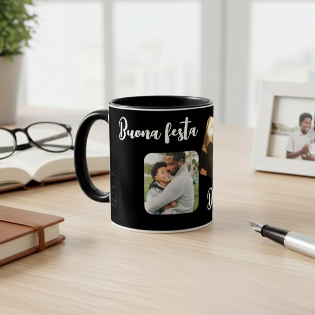 Black Ceramic Personalized Mug for Dad - Elegant  Tasse (Von Creator hochgeladen)