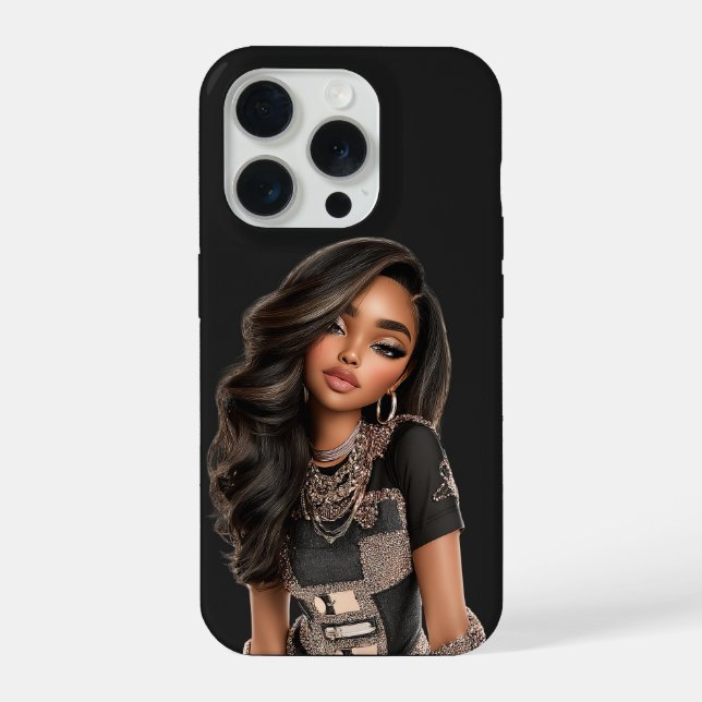 Black Chain Editorial Phone Case iPhone Hülle (Rückseite)