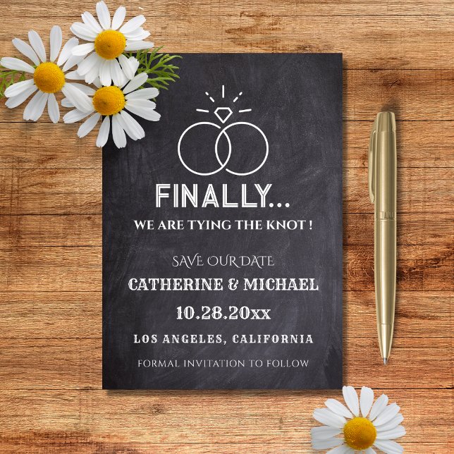 Black Chalk Board Diamond Rings Trendy Save The Date (Von Creator hochgeladen)