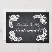 Black Chalk Board Floral Werden Sie meine Bridesma