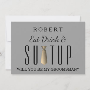 Black Chalkboard Anzug-up Werden Sie mein Trauzeug Einladung