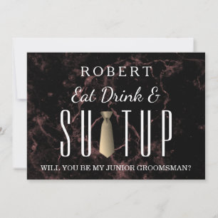 Black Chalkboard Anzug-up Werden Sie mein Trauzeug Einladung