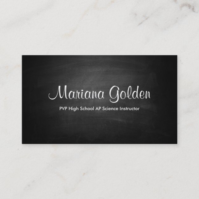 Black Chalkboard Business Card Visitenkarte (Vorderseite)