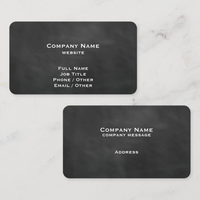 Black Chalkboard Business Card Visitenkarte (Vorne/Hinten)