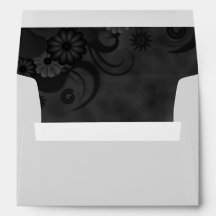 Black Chalkboard floral Elegant Wedding Envelope