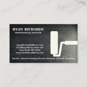 Black Chalkboard House Painting Business Card Visitenkarte