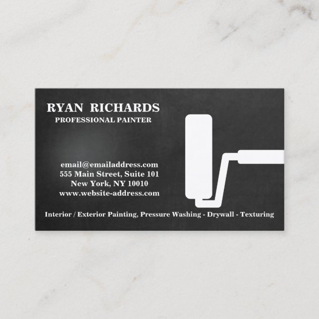 Black Chalkboard House Painting Business Card Visitenkarte (Vorderseite)