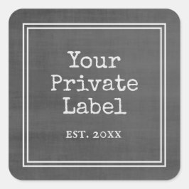 Black Chalkboard - Ihr privates Label Quadratischer Aufkleber