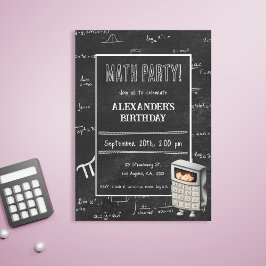 Black Chalkboard Mathemas Formeln Kinder Geburtsta Einladung