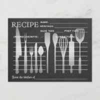 Black Chalkboard Retro Rezept Card Küche Tools