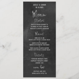 Black Chalkboard Silver Extravagante Kalligraphies Menükarte
