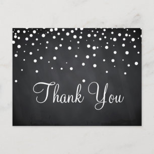 Black Chalkboard Trendy Gold Glitzer Vielen Dank Postkarte