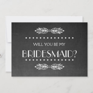 Black ChalkBoard Werden Sie meine Bridesmaid-Einla Einladung