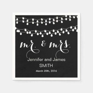 Black Challkboard Wedding Confetti Gold Glitzer Serviette