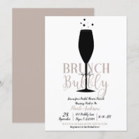 Black Champagne Glass Brunch Bubbly Bridal Brunch