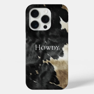 Black Champagne Gold Cowboy Cowgirl Cowhide Case-Mate iPhone Hülle