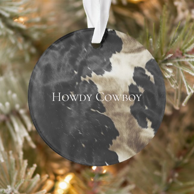 Black Champagne Gold Cowhide Ornament (Baum)