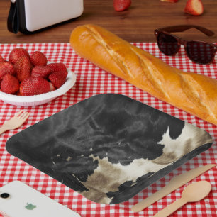 Black Champagne Gold Cowhide Pappteller