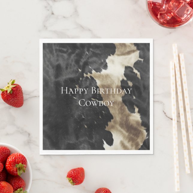 Black Champagne Gold Cowhide Serviette (Beispiel)