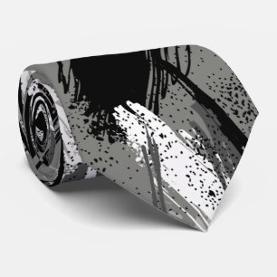 Black Charcoal Gray White Camouflage Neck Tie Krawatte